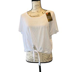 Under Armour Women's Tie-Front Cropped Athletic T-Shirt Top White NWT